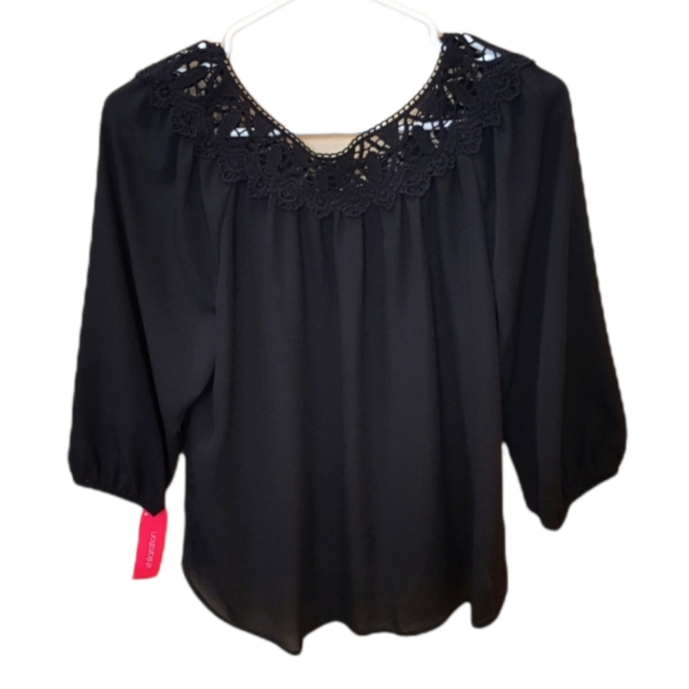 Xhilaration Black Lace Top blouse